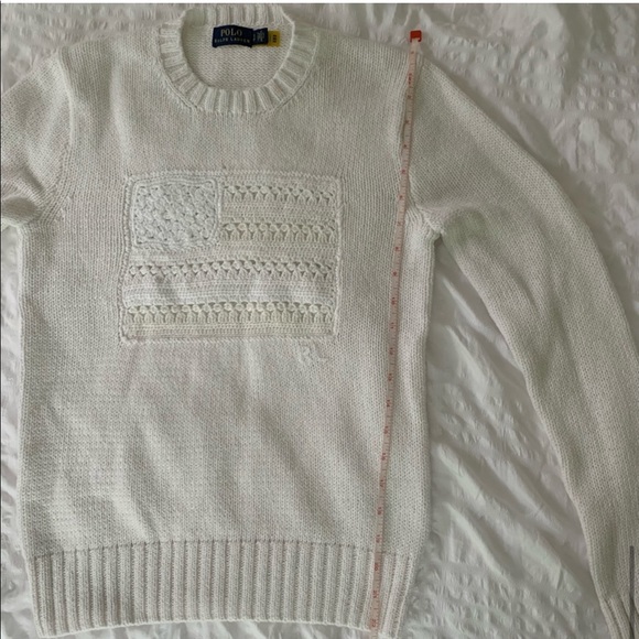 New Ralph Lauren American Flag White Sweater - Picture 10 of 12